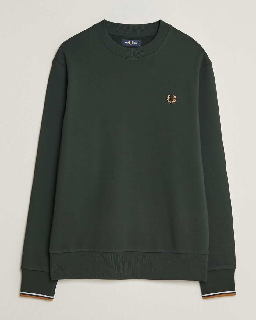 Fred Perry Crew Neck Sweatshirt Night Green – Grønn