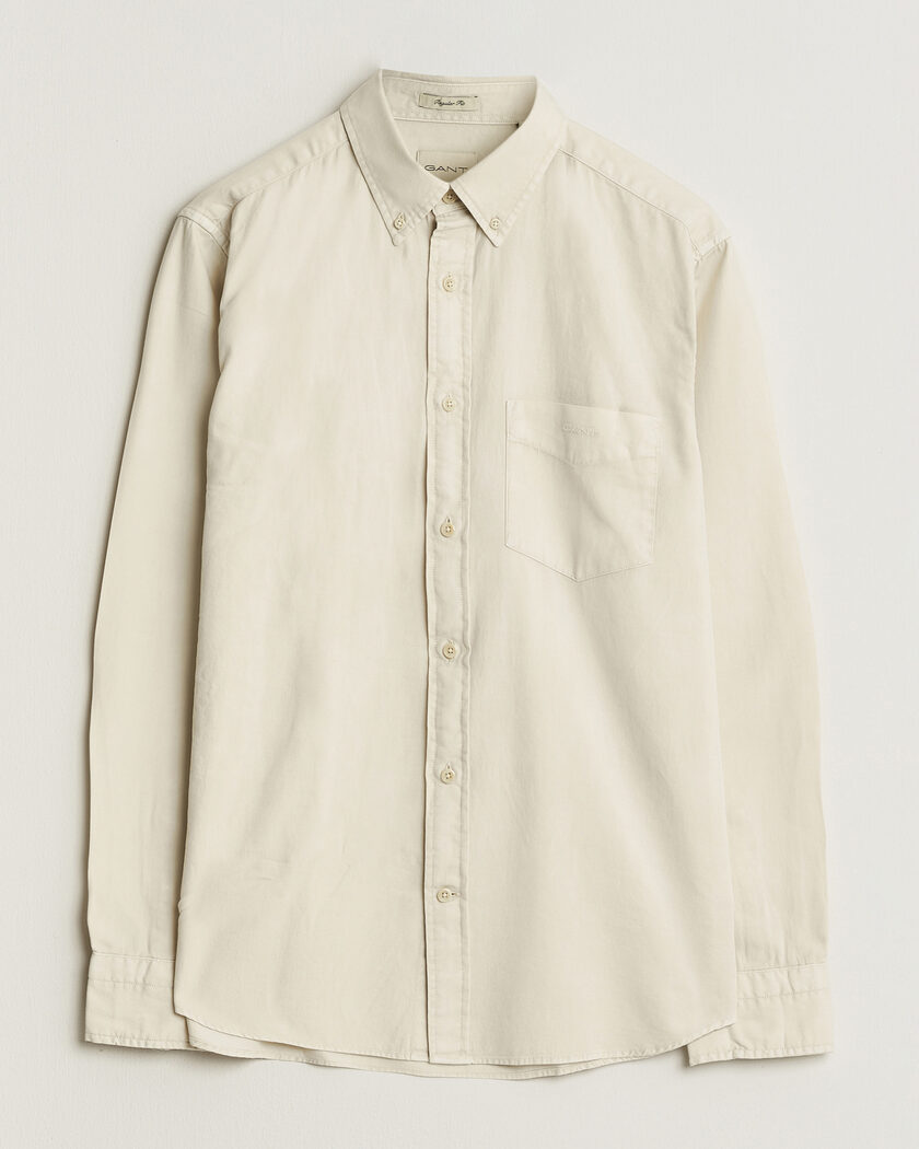 Gant Regular Fit Garment Dyed Twill Shirt Sand – Beige