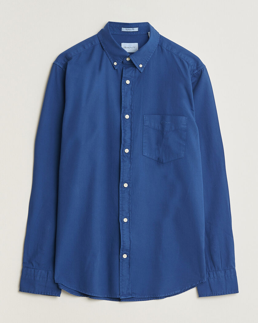Gant Regular Fit Garment Dyed Twill Shirt Crisp Blue – Blå