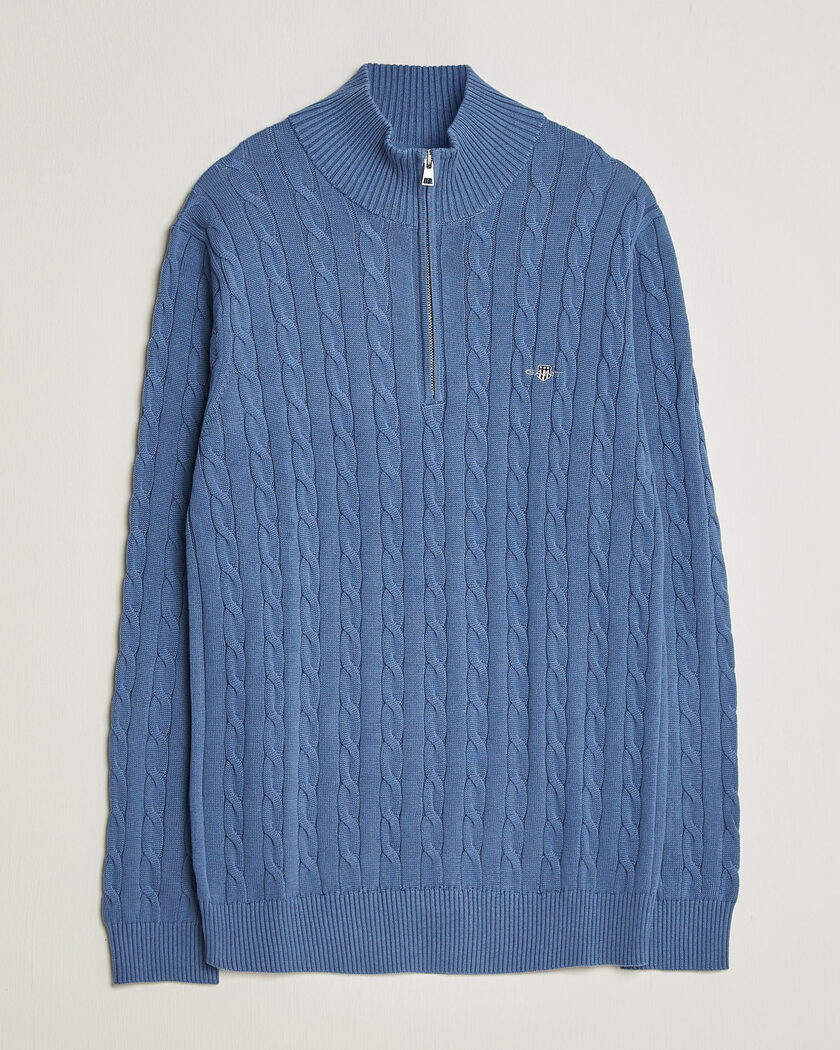 Morris John Merino Half Zip Navy hos CareOfCarl.no