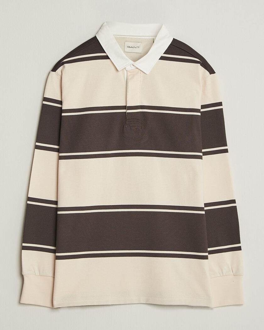Gant Striped Rugger Charred Wood Brown – Flerfarget