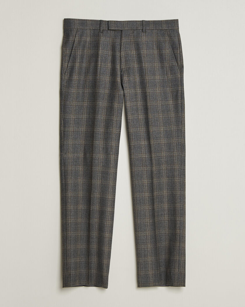 Gant Wool Glencheck Suit Trousers Ceramic Grey – Grå