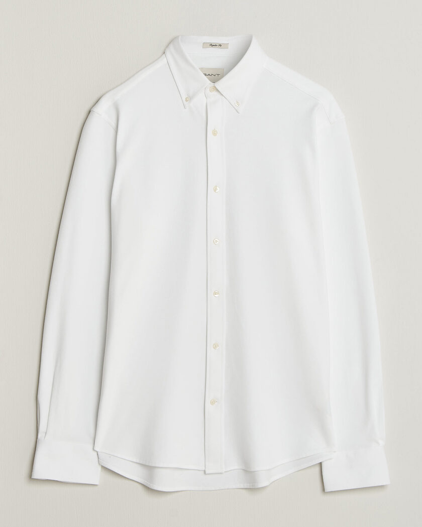 Gant Regular Fit Jersey Pique Shirt White – Hvit