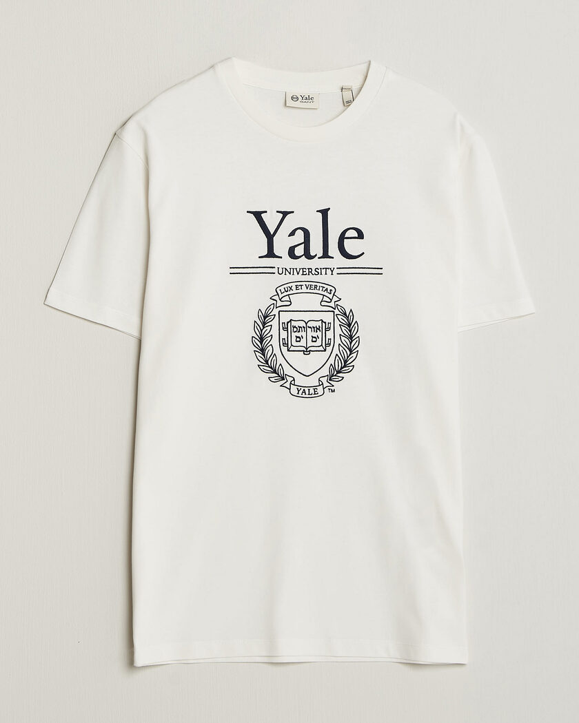 Gant YALE Crew Neck T-Shirt Eggshell – Hvit