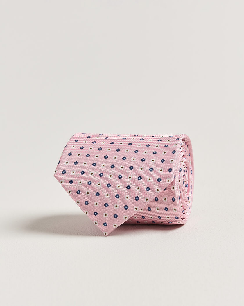 E. Marinella 3-Fold Printed Silk Tie Pink – Rosa