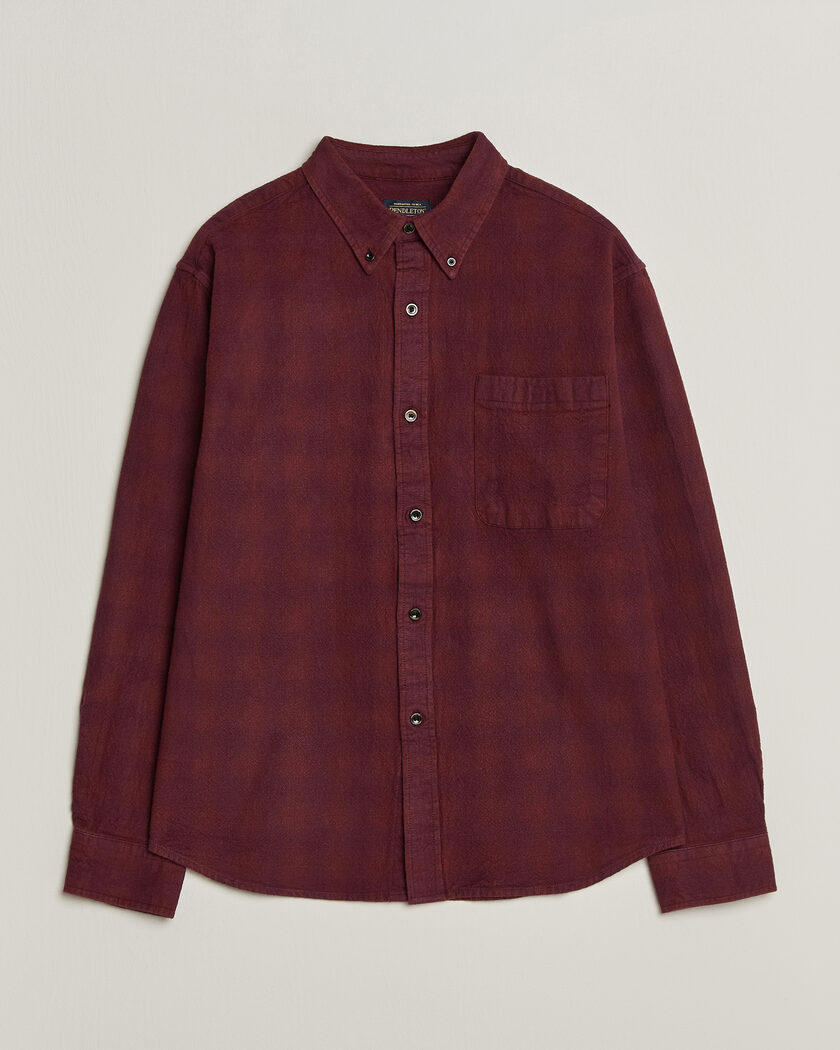 Pendleton Flannel Button Down Shirt Maroon Plaid – Rød