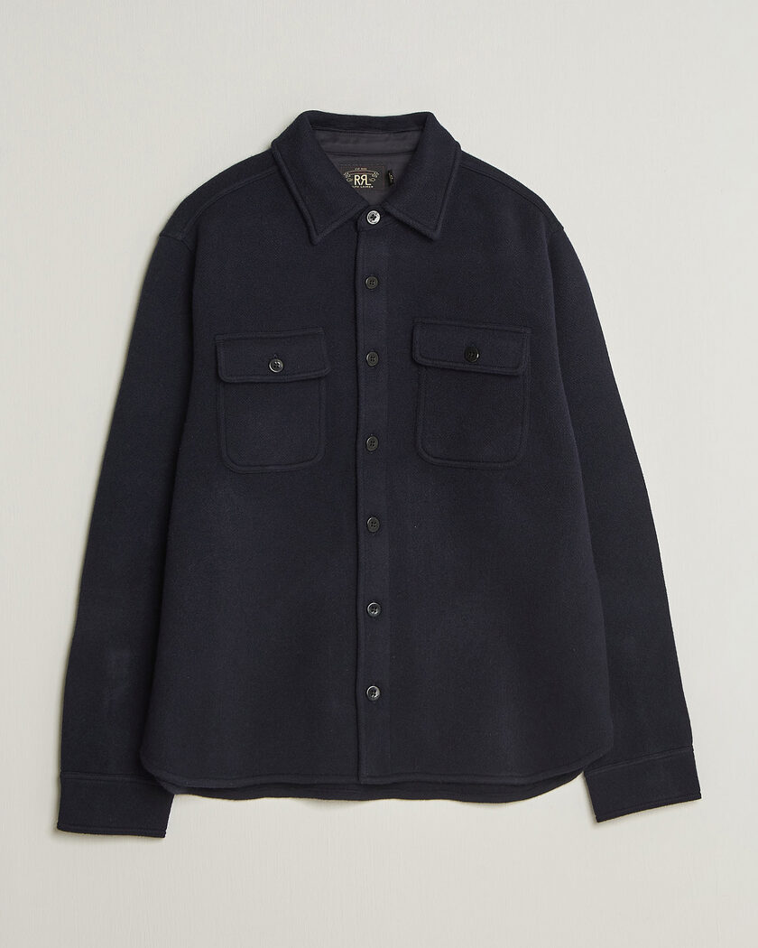 RRL CPO Cardigan Shirt Navy – Blå