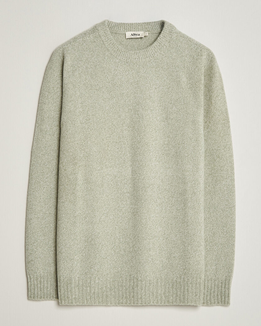 Altea Wool/Cashmere Crew Neck Pullover Mint Green – Grønn