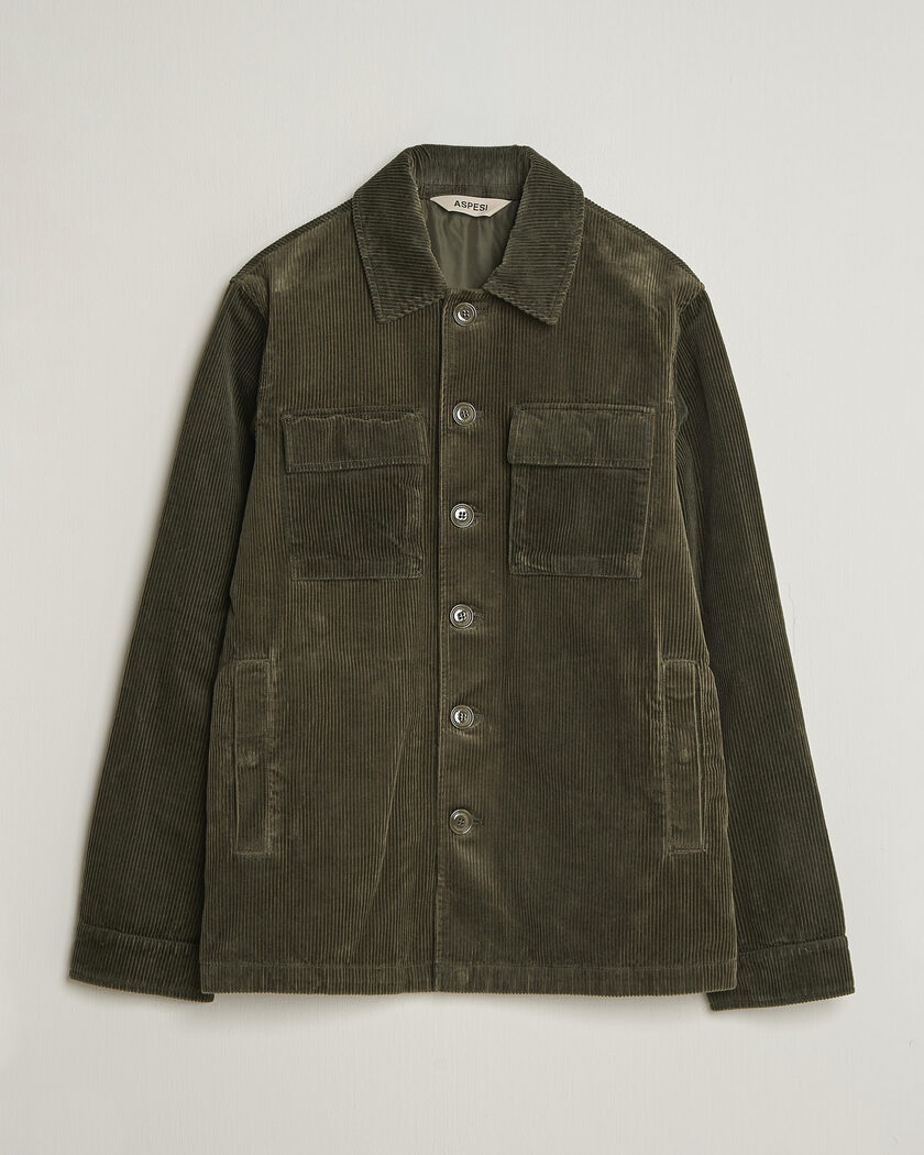 Aspesi Tigre Corduroy Shirt Jacket Military – Grønn