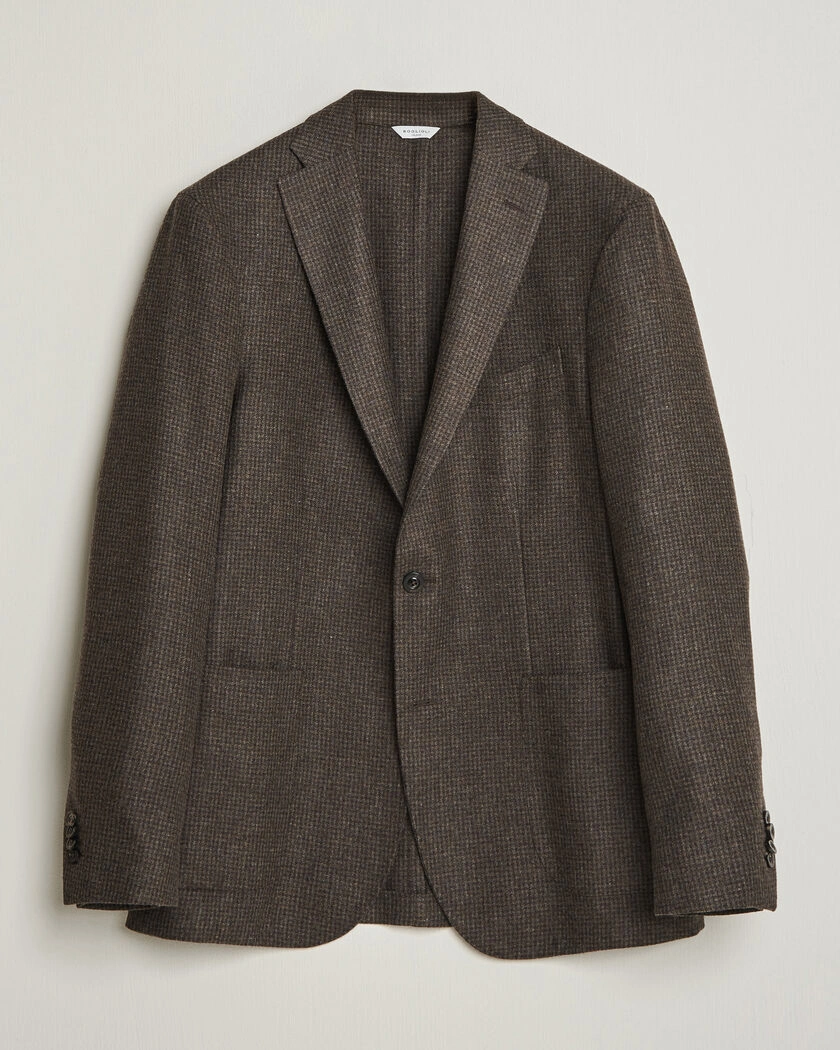 Boglioli K Jacket Wool Houndstooth Blazer Dark Brown – Brun