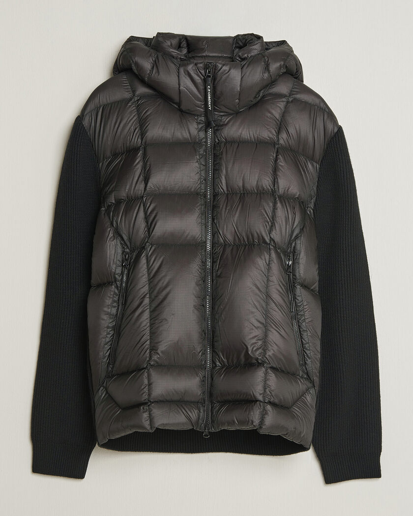 C.P. Company Merino Wool Padded Hybrid Hood Jacket Black – Svart