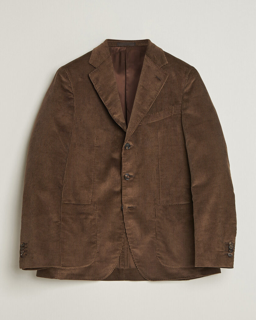 Caruso Aida Corduroy Blazer Dark Brown – Brun