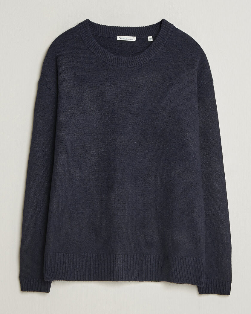 KnowledgeCotton Apparel Knitted Crewneck Night Sky – Blå