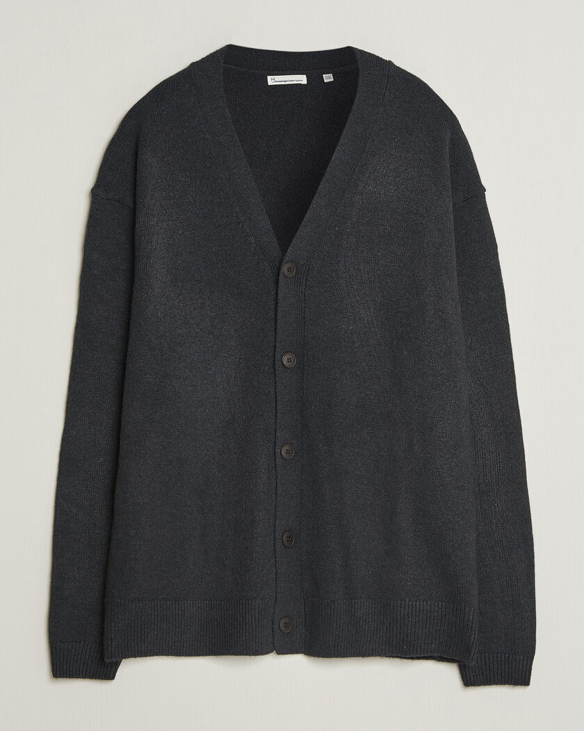 KnowledgeCotton Apparel Knitted Cardigan Black – Svart