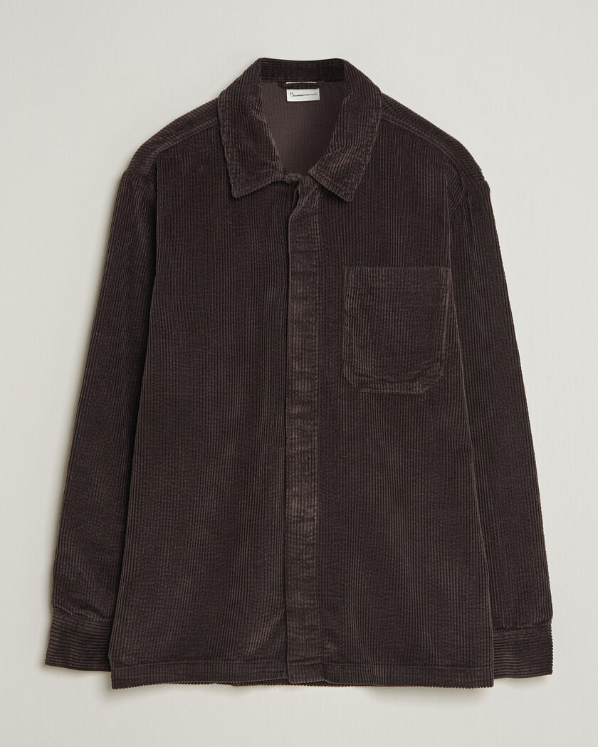 KnowledgeCotton Apparel Cotton Corduroy Overshirt Chocolate – Brun