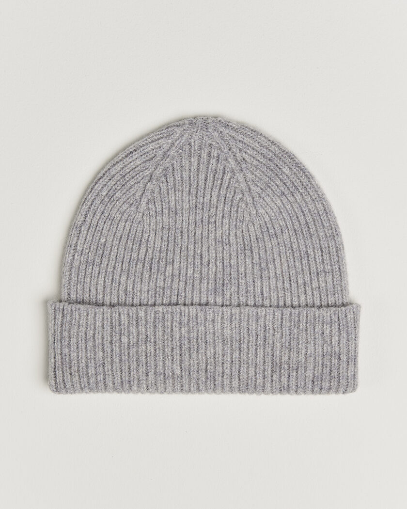 Robert Mackie Clyde Lambswool Beanie Light Grey – Grå