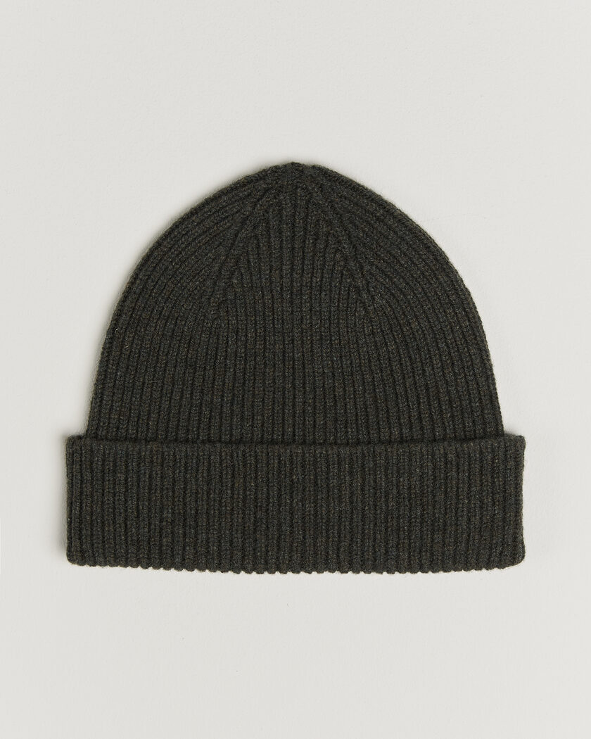 Robert Mackie Clyde Lambswool Beanie Seaweed Green – Grønn