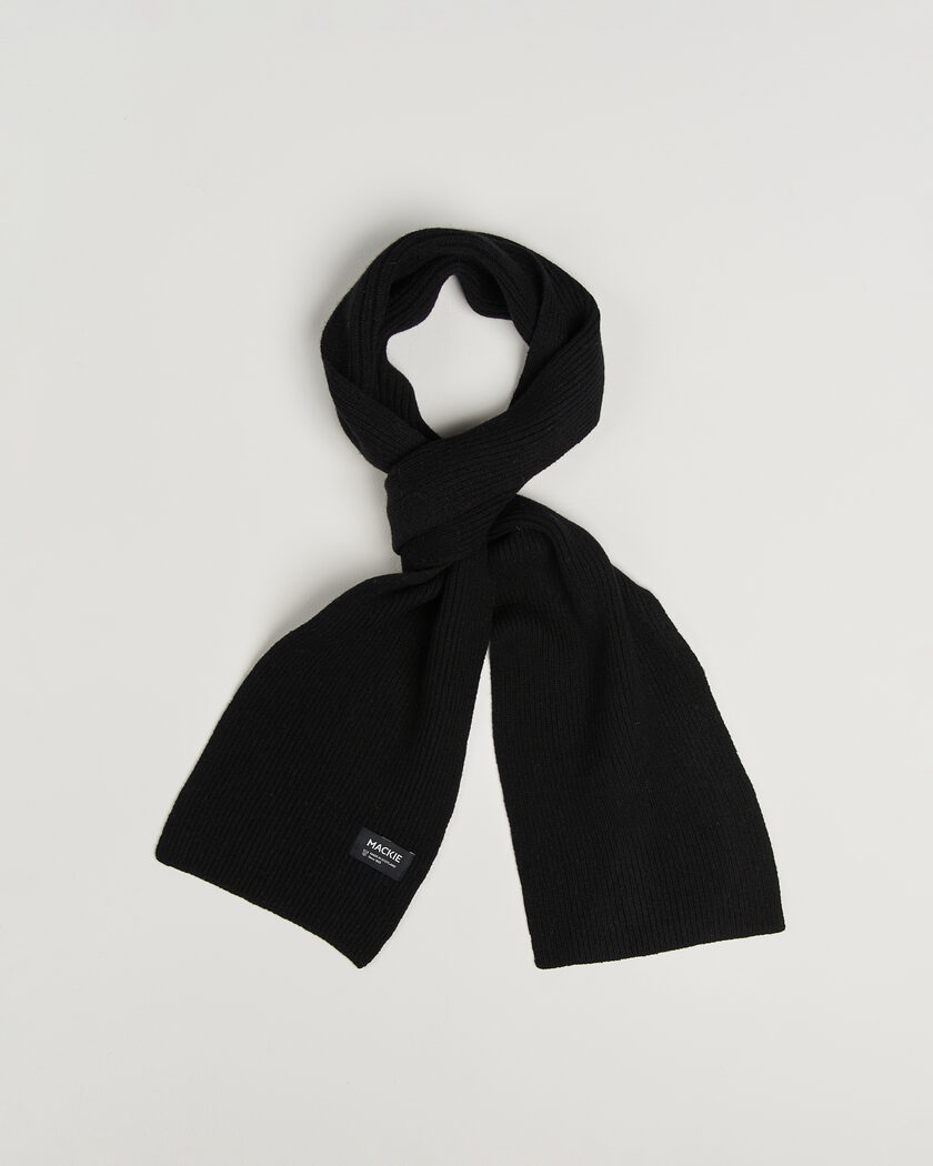 Robert Mackie Clyde Lambswool Scarf Black – Svart
