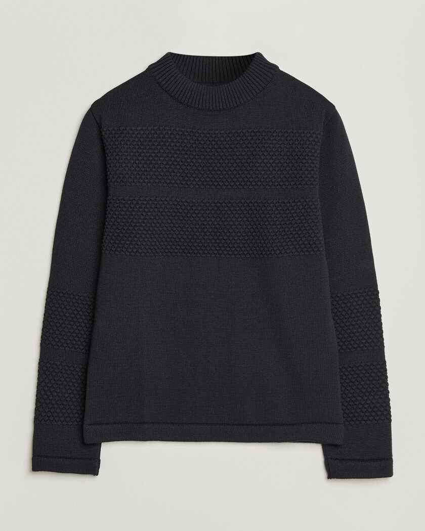 S.N.S. Herning Fisherman Mock Neck Navy Blue – Blå