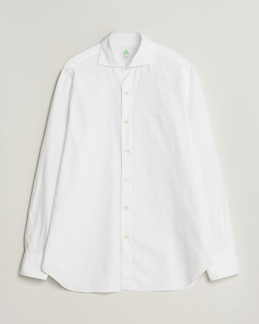 Finamore Napoli Gaeta Flannel Sport Shirt White – Hvit
