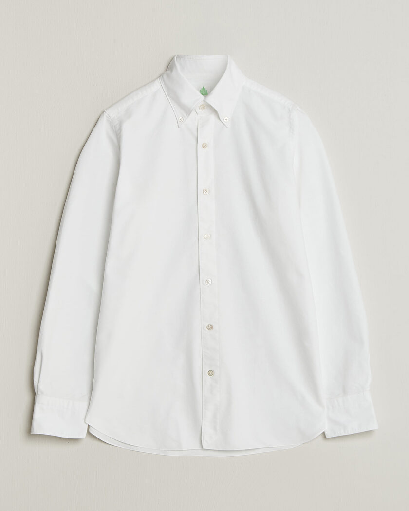 Finamore Napoli Gaeta Oxford Button Down Shirt White – Hvit