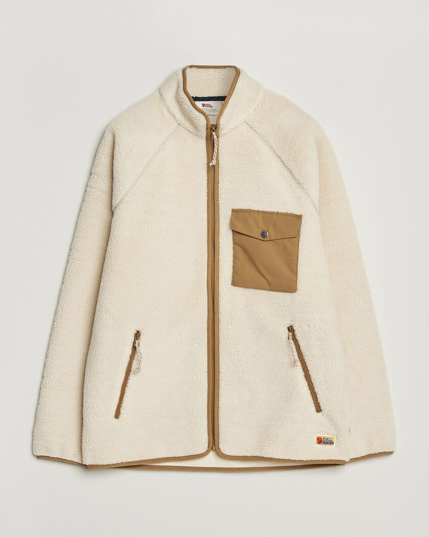 Fjällräven Vardag Pile Fleece Zip Jacket Chalk White – Hvit