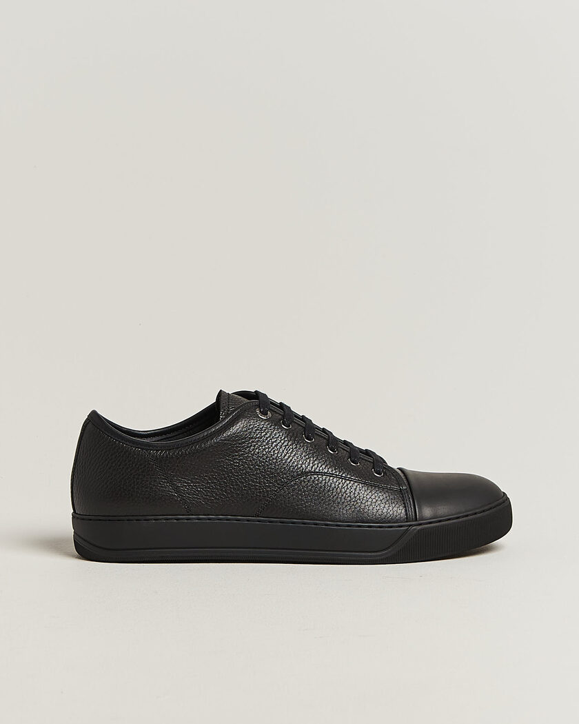 Lanvin DBB1 Grain Leather Cap Toe Sneaker Black – Svart