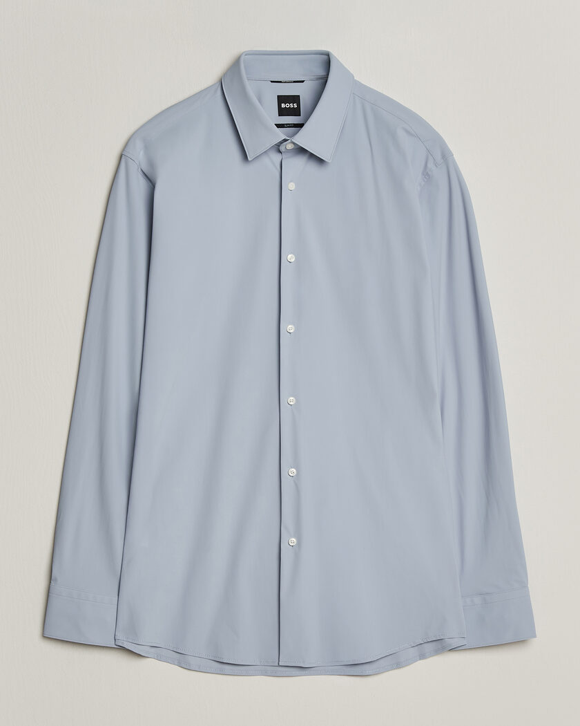 BOSS BLACK Hank 4-Way Stretch Shirt Light Blue – Blå