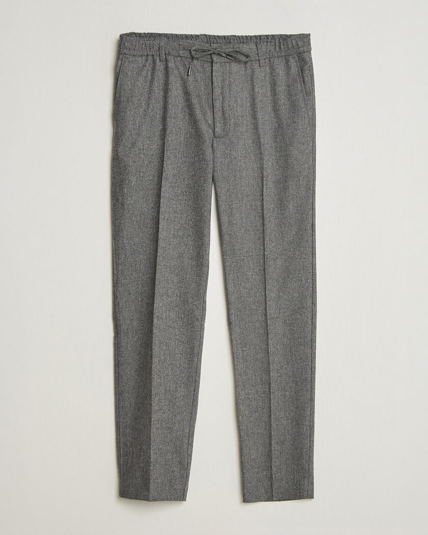 BOSS BLACK Kane Brushed Drawstring Trousers Medium Grey – Grå