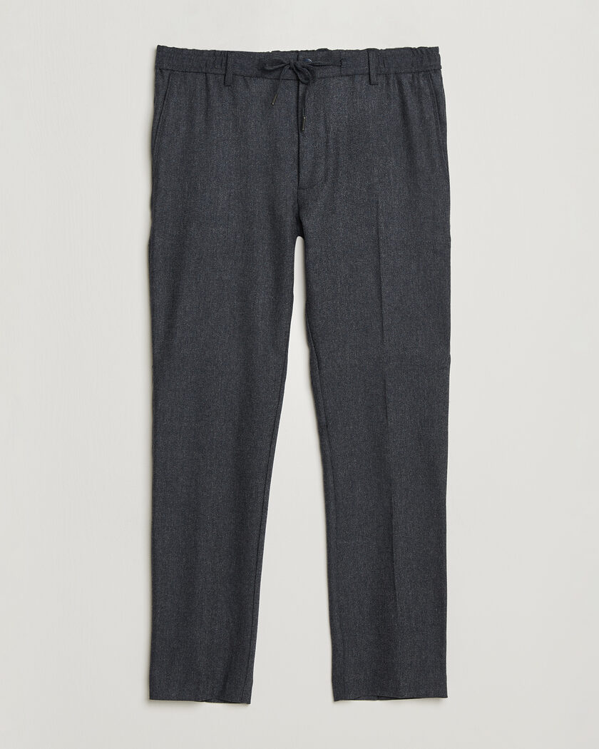  BOSS BLACK Kane Brushed Drawstring Trousers Dark Blue – Blå