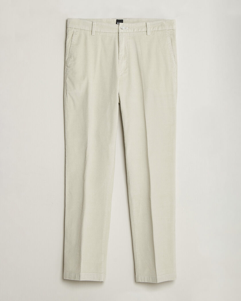 BOSS BLACK Kane Structured Cotton Chino Open White – Hvit