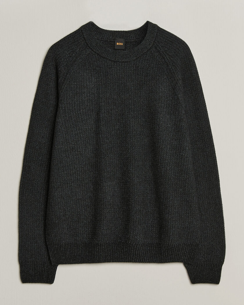 BOSS ORANGE Kepler Wool Knitted Sweater Black – Svart