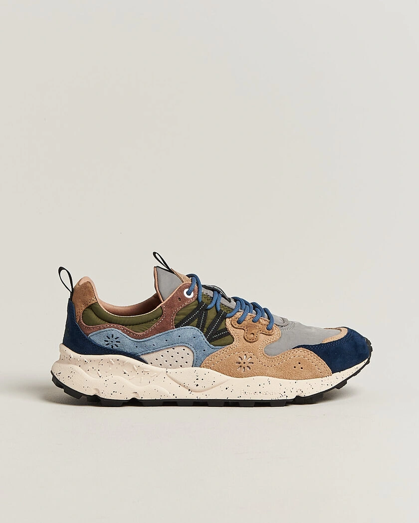 Flower Mountain Yamano 3 Suede/Nylon Sneaker Navy/Light Brown – Blå