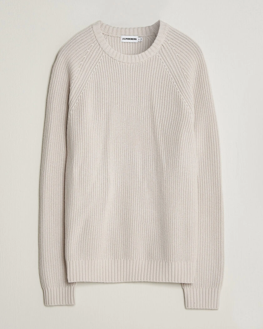 J.Lindeberg Hallow Wool Blend Knitted Sweater Moonbeam – Beige
