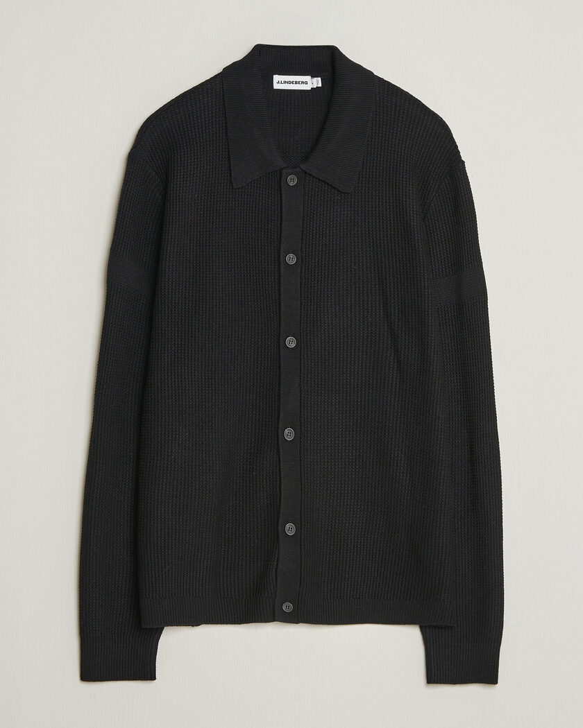 J.Lindeberg Willem Knitted Cardigan Black – Svart
