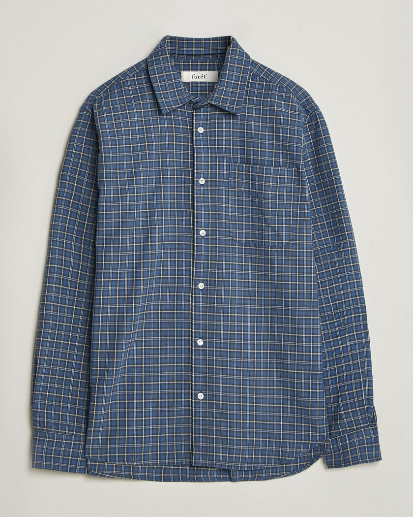 Forét Ridge Flannel Check Shirt Navy – Blå