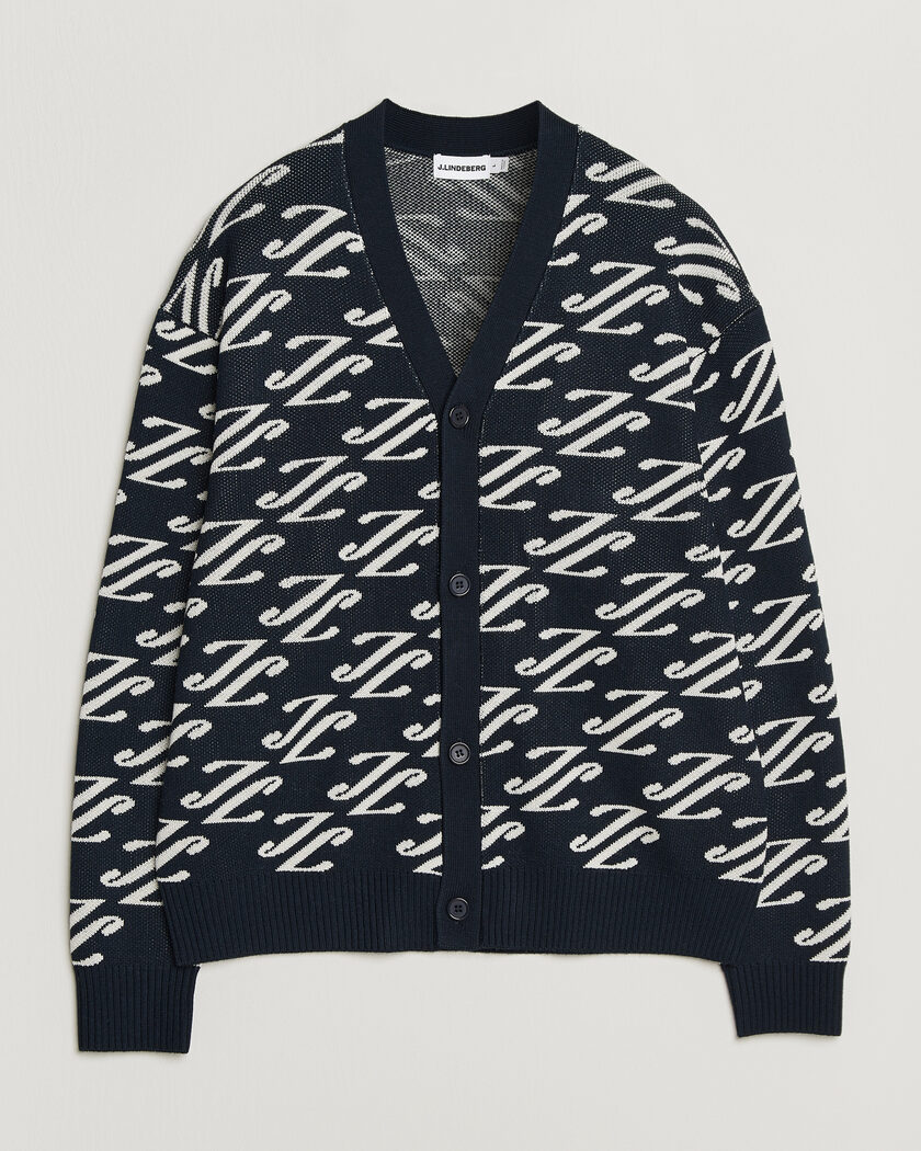J.Lindeberg Denny Jacquard Cardigan JL Navy – Blå