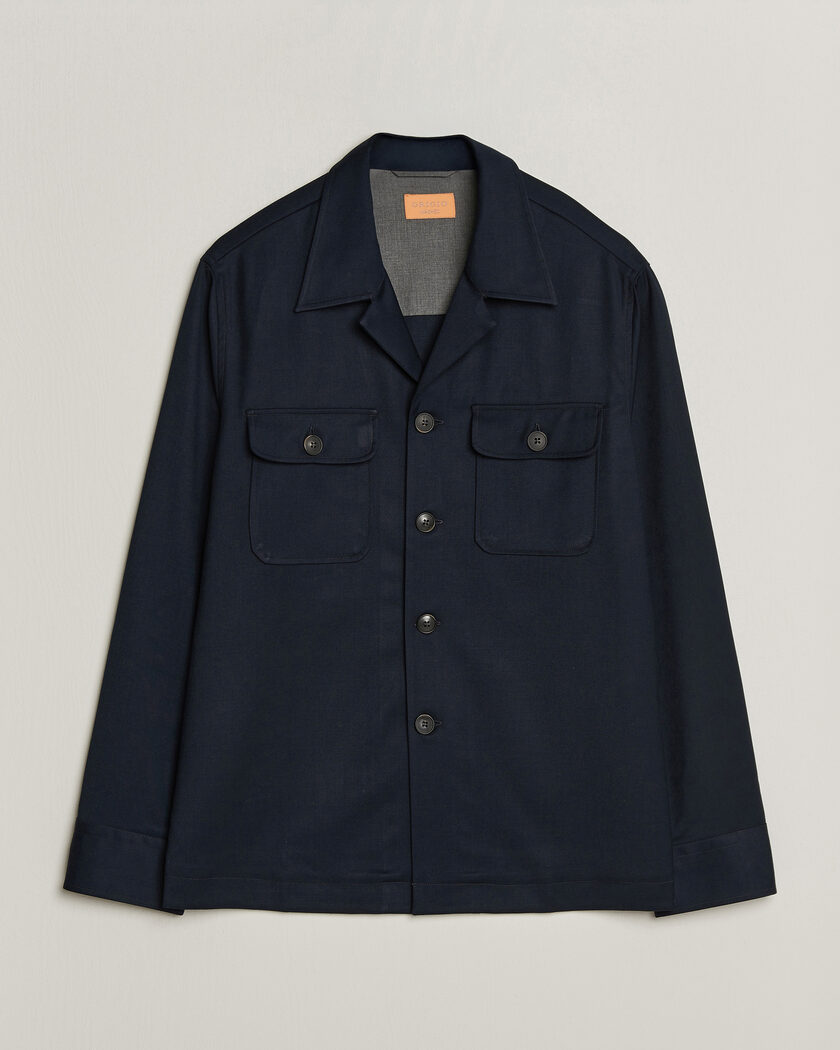 Grigio Twill Overshirt Navy – Blå