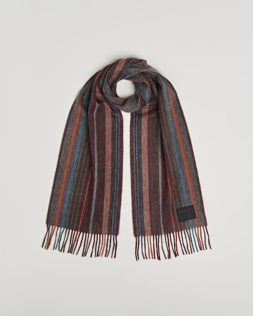 Paul Smith Lambswool Striped Scarf Red – Flerfarget