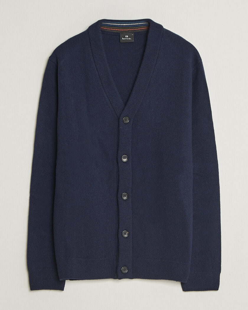 PS Paul Smith Wool Knitted Cardigan Navy – Blå