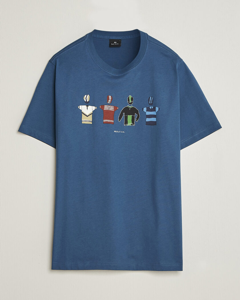 PS Paul Smith Cycle Jersey's Crew Neck T-Shirt Blue – Blå