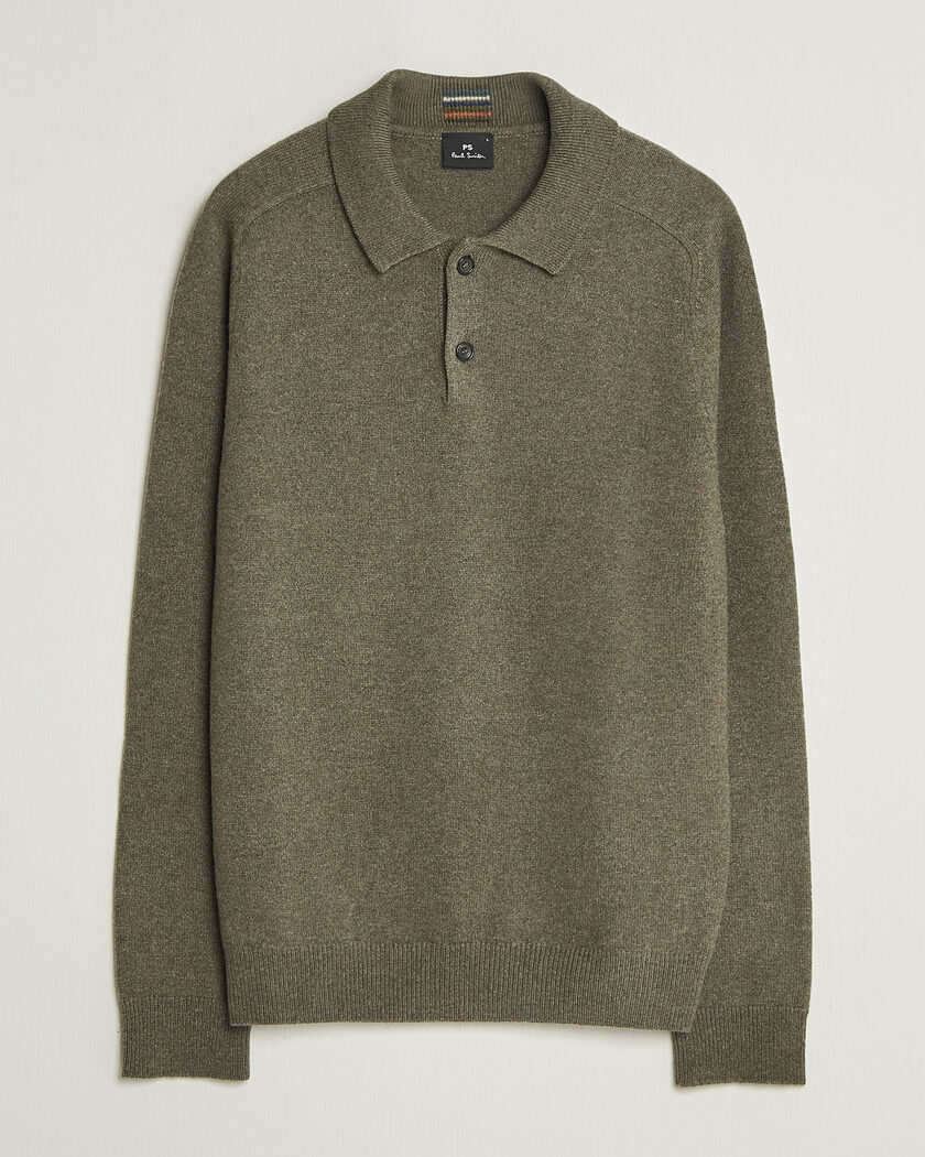 PS Paul Smith Wool Knitted Polo Green – Grønn