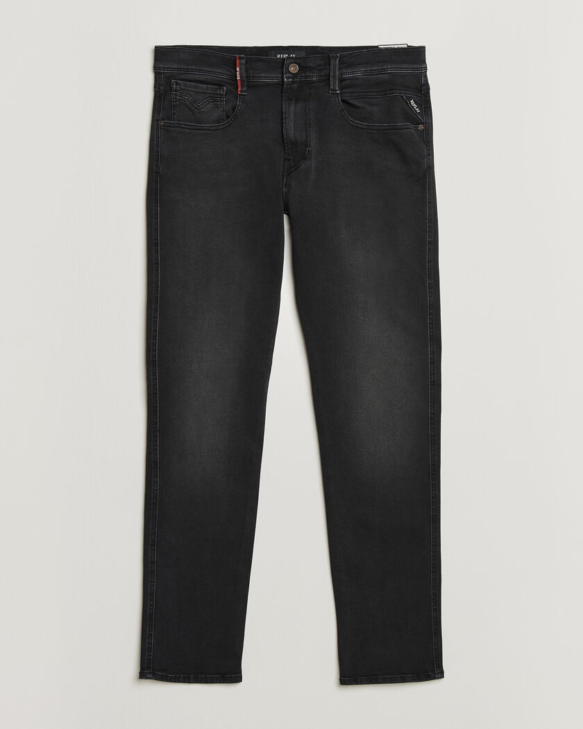 Replay Anbass Hyperflex Jeans Washed Black – Svart