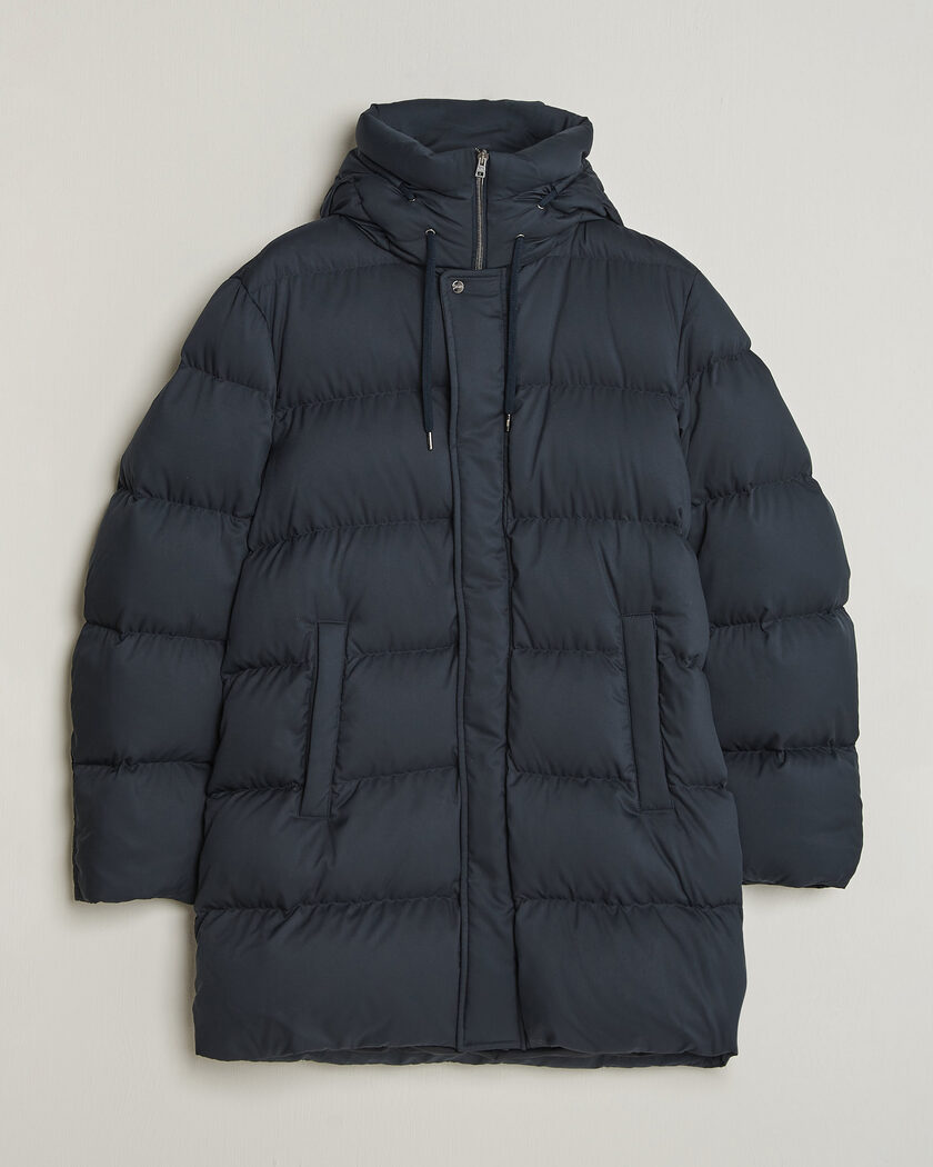 Herno Faux Fur Down Parka Navy – Blå