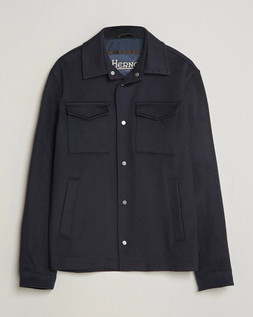 Herno Cashmere Overshirt Navy – Blå
