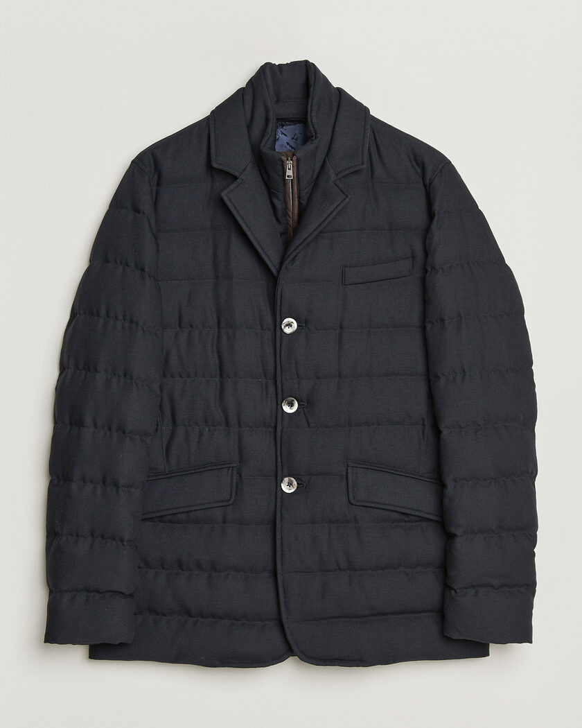 Herno Flannel Down Blazer Navy – Blå