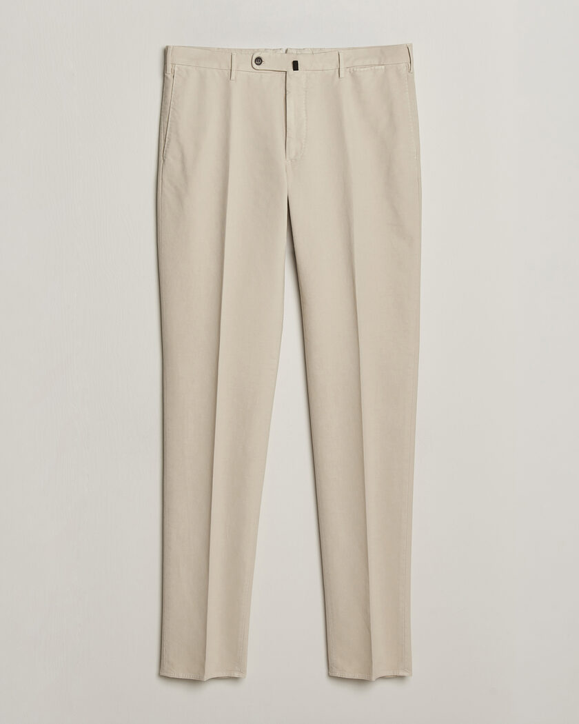 Incotex Regular Fit Soft Cotton Stretch Chinos Off White – Hvit