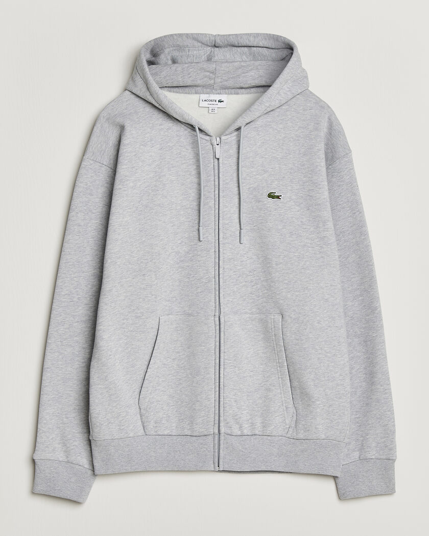 Lacoste Full Zip Hoodie Silver Chine – Grå