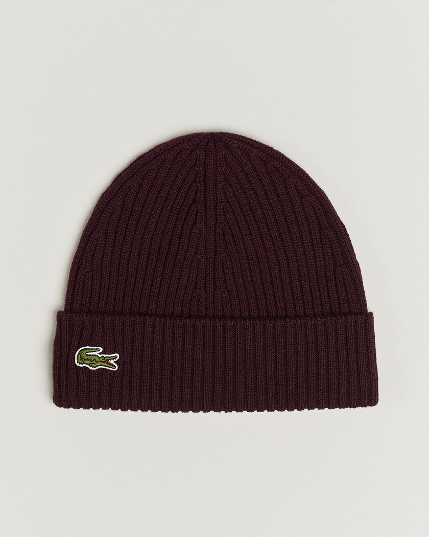 Lacoste Wool Knitted Beanie Oxalis – Rød