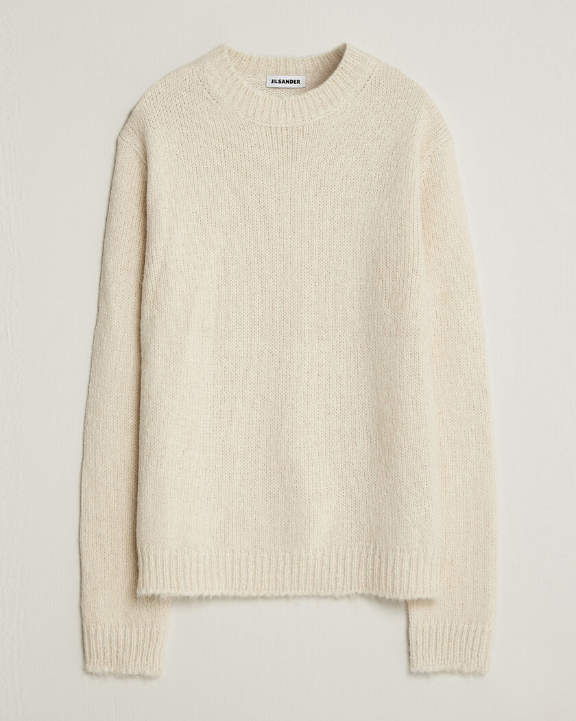 Jil Sander Rib Knit Sweater Off White – Hvit